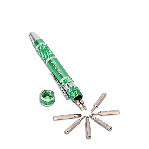Pro'sKit9 in 1 Precision Screwdriver Set Aluminum Handle SD-9814 Magnetic Repair Tool Kit for Electric Appliances, Circuit Boards, Laptop, Cell Phone, Watch, etc.(Green) - DIY Assistant for You