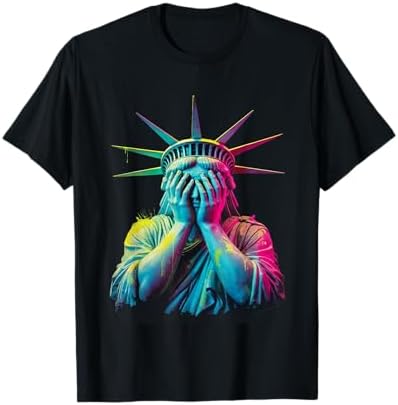 Amazon.com: Statue Of Liberty Covering Face T-Shirt : Clothing