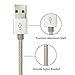 XIANDAN iPhone Charger - 3Pack 10FT Lightning to USB Nylon Braided Cord Charging Cable for iPhone 7 Plus 6S 6 SE 5S 5C 5, iPad 2 3 4 Mini Air Pro, iPod - Gold&Silver
