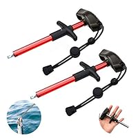 Easy Fish Hook Remover Squeeze-Out Fish Hook Separator Tools, Portable Easy Reach Stainless Steel Fishing Hooks Extractor Minimize Injuries Fishing Hand Tool (Red 2 Pack)