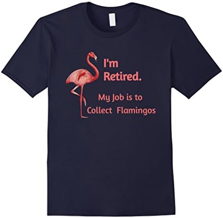 Mens Funny Lawn Pink Flamingo Retirement Shirt Animal lover Gift XL Navy