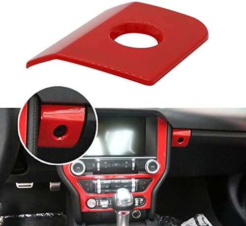 Red ABS Armrest Storage Box Switch Cover Trim Glove Box Switch Button Frame Cover for Mustang 2015-2018