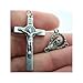 Religious Gifts Silver Tone Saint Benedict Crucifix with St Mary Medal Rosary Centerpiece, Lot of 10, 1 1/2 Inch
