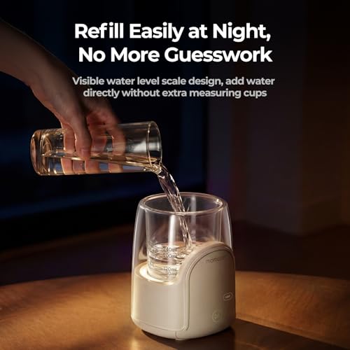 Momcozy NightPro Bottle Warmer for Baby Breast Milk, Built-in Night Light, BPA-Free Tritan, Fullest Nutrients Preserved with Fast & Even Water Bath Warm, Newborn Breastfeeding Essentials Gift for Mom
