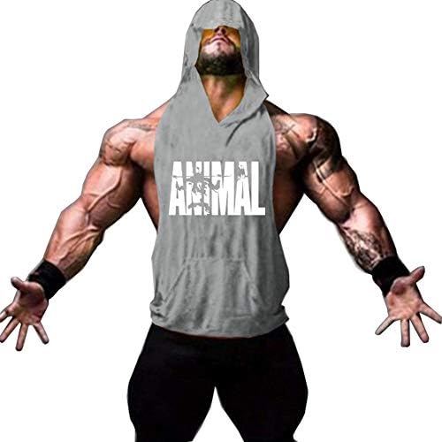 Diconna Men's Bodybuilding Hoodie Shirts Stringer Tank Top Muscle Sleeveless Gym Vest