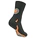 RANDY SUN Men's Athletic Crew Socks Boot Cushion Hiking Running Outdoor Cycling Sock Black Orange