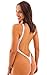 RELTANGL Women's One Piece High Cut Backless Thong Bathing Suits Swimsuits(FBA)