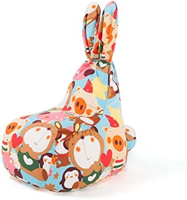 Stuffed Animal Storage Bean Bag, Premium Cotton Fabric, Toy Organizer Box, Unique Lovely Rabbit Design Bean Bag Cover, Kids Comfy Chair, Cartoon, Sweet Pig