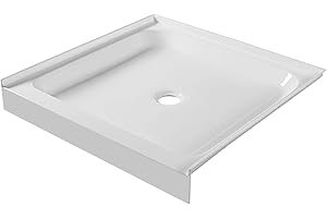 Fine Fixtures Single Threshold Acrylic Shower Base - Non-Slip Textured Surface, Durable Shower Floor Pan 30" x 30" for Easy Installation, White Color for Modern Bathrooms