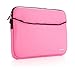 iPearl 13-inch Soft Neoprene Sleeve Case for MacBook & UltraBook Laptop (Built-in External Pocket) - Pink