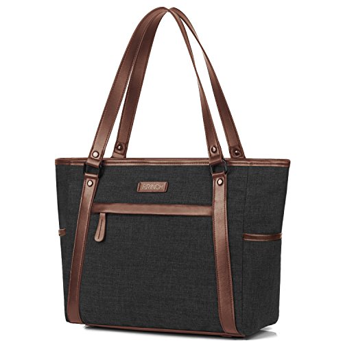 Laptop Tote, BRINCH Classic Nylon Zip Work Tote