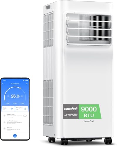 Pingüino Aire Acondicionado Portátil 3 en 1 | 9000 BTU/2250 Frigorías Con App + Mando a Distancia | Climatizador y Deshumidificador | Bajo Consumo | Función Follow Me | Incluye kit de ventana