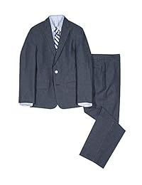 Conjunto de traje de 4 piezas para niños IZOD con camisa de vestir, corbata, pantalones y chaqueta