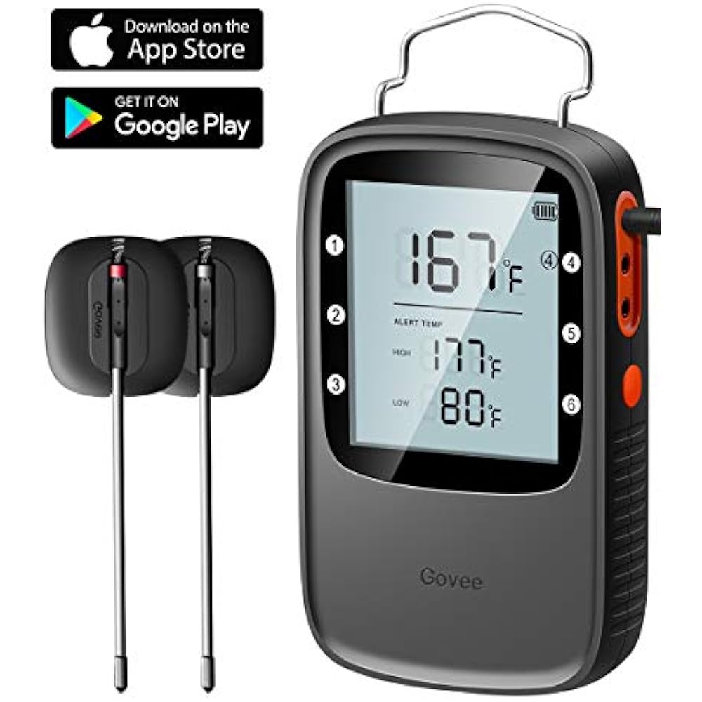 Meat Bluetooth Thermometer, Digital With Dual IPX7 Waterproof Probes