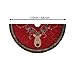 Valery Madelyn 48 inch Luxury Red Gold Christmas Tree Skirt with Reindeer and Faux Fur, Themed with Christmas Ornaments (Not Included)
