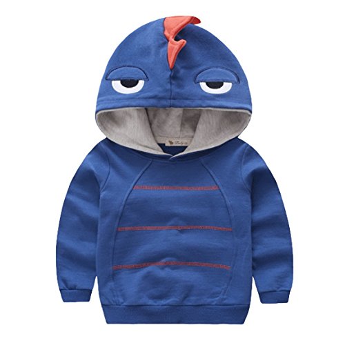 Boys Autumn Long Sleeve Strip Dinosaur Hoodie Toddler Outwear Clothes