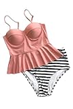 Cupshe Fashion Women’s Falbala Two Pieces Bikini Set Bikini Swimsuit Beach Swimwear