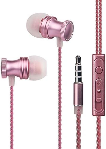 Unikaw Wired Earbuds, Ear Earphones/Headphones/Earbuds/Headsets with Remote Control and Mic for iPhone 6s 6 5s Se 5 5c 4s Plus Android Galaxy Edge S8 S7 S6 S5 S4 Note 1 2 3 4 7 (Rose Gold)
