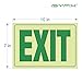 Exit Photoluminescent Signs Stickers - 2 Pack 10x7 Inch - Premium Self-Adhesive Glow in The Dark Vinyl, Laminated for Ultimate UV, Weather, Scratch, Water and Fade Resistance, Indoor & Outdoor