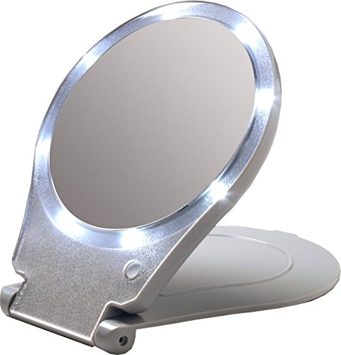 Floxite LED Lighted Travel and Home 10x Magnifying Mirror (Certified Refurbished)