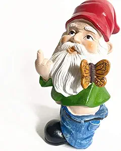 Garden Gnome Statue, Funny Bare-Buttock Middle Finger Garden gnome, Funny Lawn Gnome and Garden Decoration, Fun Ornament Gift