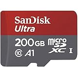 SanDisk Ultra 200GB microSDXC UHS-I card with Adapter - 100MB/s U1 A1 - SDSQUAR-200G-GN6MA