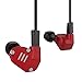 Quad Driver Headphones,ERJIGO KZ ZS6 High Fidelity Extra Bass Earbuds Without Microphone,with Detachable Cable (Red)