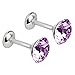 EleCharm 1 Pair Colored Crystal Curtain Wall Hook Tie Back Clothes Hanger (Purple)