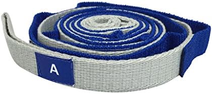 Yoga &amp; Pilates Stretch Out Strap with Multiple Handling Loop - Optimal Stretching Support Belt For Exercise, Physical Therapy - Improve Muscles &amp; Fitness - Blue/Silver Stretch Band by The Health Gurus