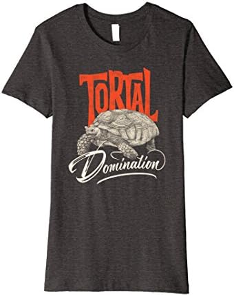 Womens Tortoise Tortal Domination T-Shirt, Turtle Tee Medium Dark Heather