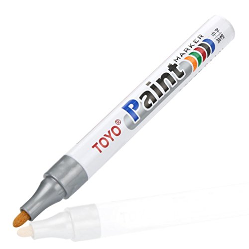 Highlighter Pen,Fullfun Permanent Waterproof Car Tyre Tire Metal Paint Marking Pen (silver) - Thumbnail 3