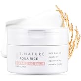 S.NATURE AQUA RICE CLEANSING BALMㅣ Korean Makeup Remover, Vegan, Facial Cleanser and Cleansing Balm, Rice water & Rice Bran Oil Based For All Skin Types (90ml / 3.04 fl oz)