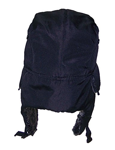 Best Winter Hats Big Kids Nylon Russian/Aviator Winter Hat (One Size) - Black - Thumbnail 2