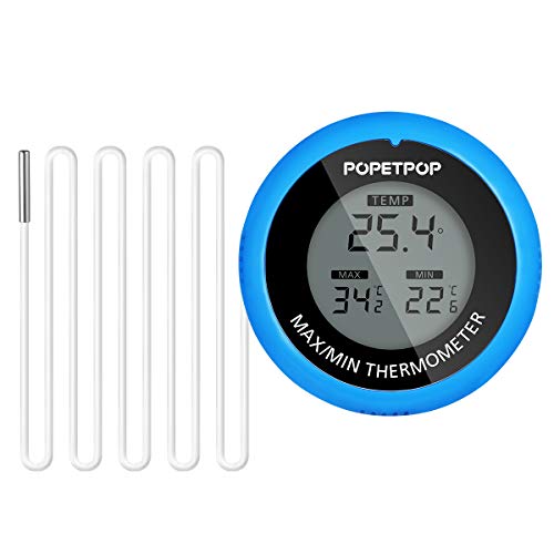 POPETPOP LCD Digital Aquarium Thermometer High Precision Digital Fish Tank Thermometer for