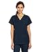 WonderWink Women's Four Way Stretch Sporty V-Neck Top, Navy, Medium