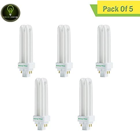 Perlite Lighting (Pack of 5) CF13D835/E 13-Watt T4 Energy Wiser Plug In Quad 835k G24Q-1 Base Light Bulb