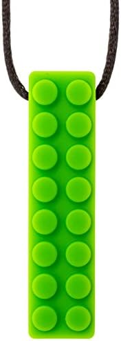 Sensory Chew Necklace Chewing Tool – (1 Pack) - Sensory Integration, Autism, ADHD –For Boys &amp; Girls – Textured Silicone Teething and Biting (Green)