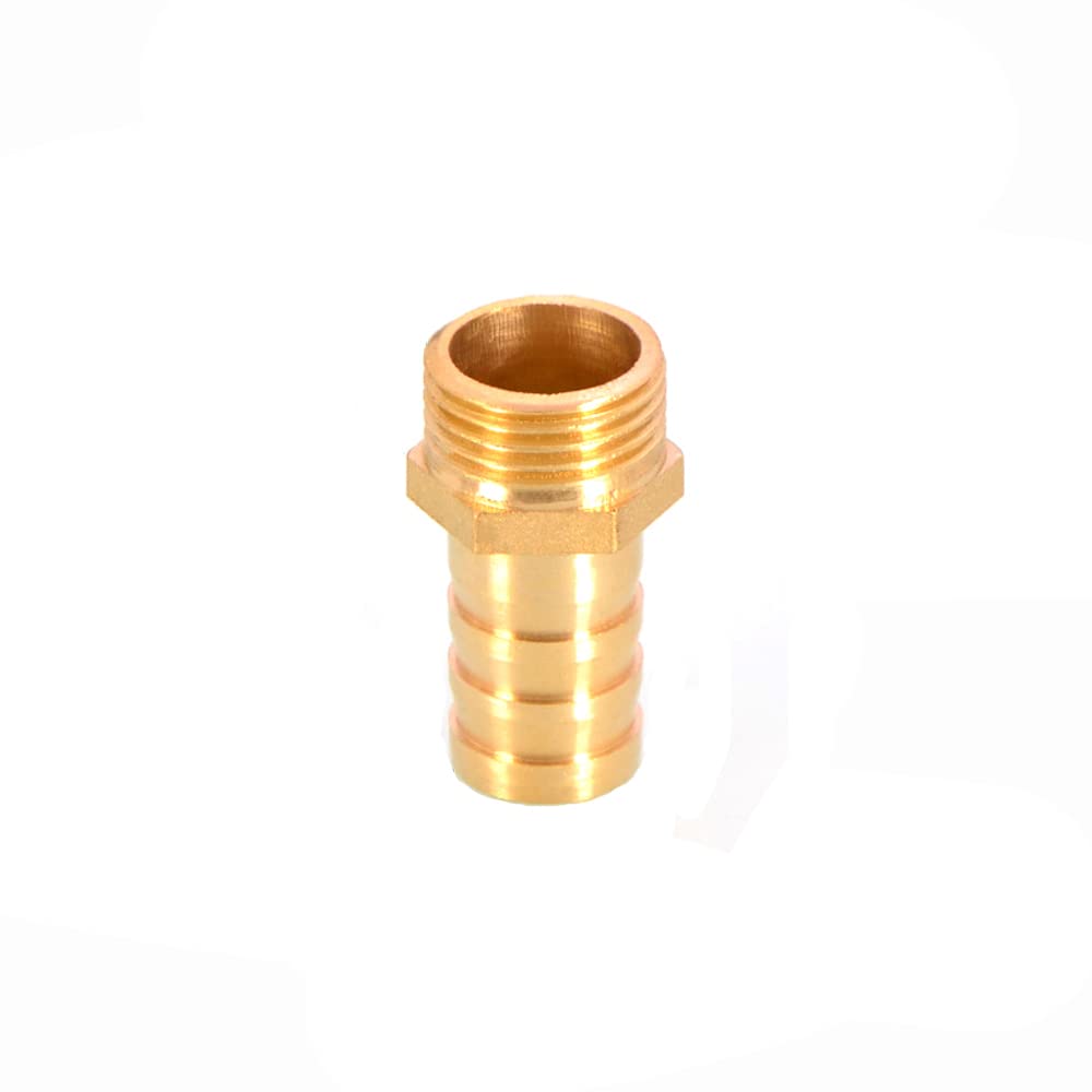TopHomer 1Pcs BSP Hose Connector Brass Pipe Fitting 6mm/8mm/10mm/12mm/16mm/19mm/25mm, Hose Barb Tail Male BSP Thread Connector Joint Copper Coupler Adapter