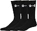 Under Armour Adult Elevated Performance Crew Socks, 3-Pairs, Black, Medium