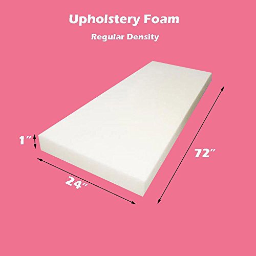 Mybecca Upholstery Foam Regular Density Foam Sheet 1 X 24 X 72 inches