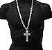 Mens Silver Tone Cross Pendant Hip-Hop 30