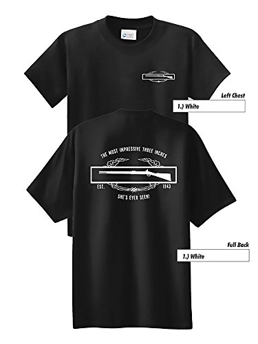 ghd Combat Infantryman Badge (CIB) Veteran T-Shirt Black (Large) The Most Impressive Three inches She's Ever Seen
