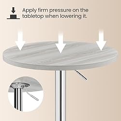 Yaheetech Round Bar Table, Adjustable Height and