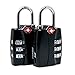 Luggage Locks TSA Approved (2 Pack Black) Open Alert and Travel Accessories Kit