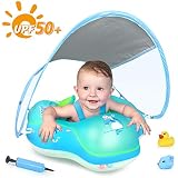 LAYCOL Baby Swimming Float Inflatable Baby Pool Float Ring Newest with Sun Protection Canopy,add Tail no flip Over for Age of 3-36 Months â€¦