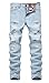 NITAGUT Men's Ripped Slim Fit Tapered Leg Jeans Vintage Blue-US 30