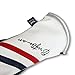 Craftsman Golf White Blue Red Pu Leather Diagonal Stripes Fairway 3 Wood Headcover for All Brands Callaway Big Bertha Cobra Taylormade Ping Mizuno Etc. (3 Wood Headcover)