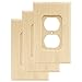 Franklin Brass Wood Square (3-Pack) Outlet Covers Unfinished Wood 1-Gang Wall Plate Single Duplex Switch Plates Electrical Guard W10397V-UN-C