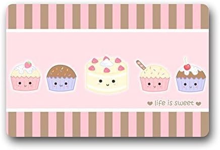 Our Iris Machine-washable Cupcakes Painting Door Mat Decorative Doormat Indoor/Outdoor Doormat Non-woven Fabric Non Slip Gate Pad Rug 23.6(L) x 15.7(W)