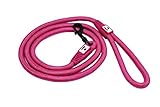 Comfortable & Shock Absorbing Pink 6ft Dog Rope Leash Feature Soft Hand Loop Great for Walking Running Hiking Climbing & Training Leash with Safety Reflective Stitching For Medium & Large Sized Dogs
